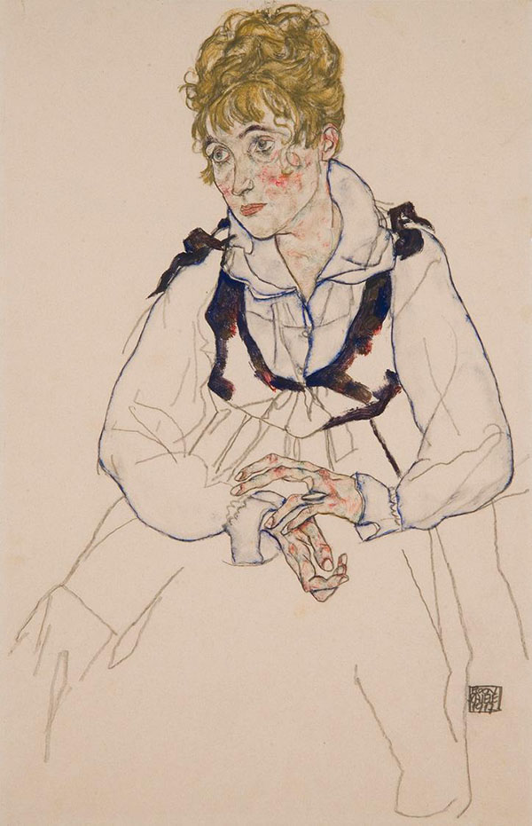 The Artist's Wife Seated by Egon Schiele | Oil Painting Reproduction