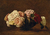 Roses in a Bowl 1883 By Henri Fantin-Latour