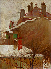 Houses in Winter 1907 By Egon Schiele