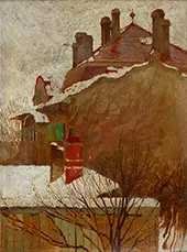 Houses in Winter 1907 By Egon Schiele