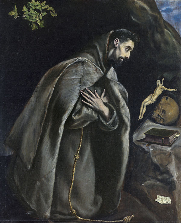 St.Francis Venerating The Crucifix by El Greco | Oil Painting Reproduction