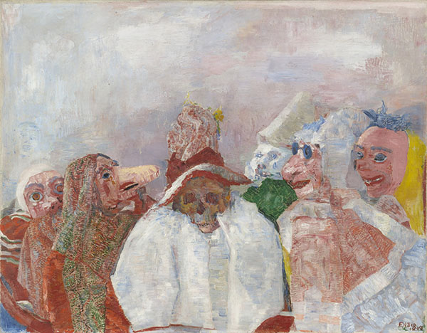 Masks Confronting Death 1888 by James Ensor | Oil Painting Reproduction