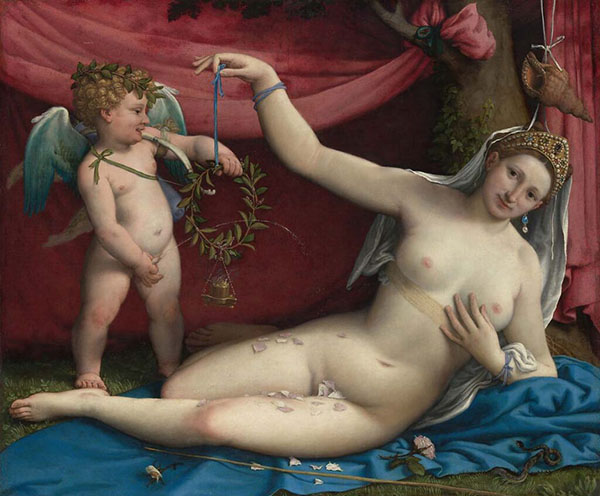 Venus and Cupid 1520 by Lorenzo Lotto | Oil Painting Reproduction
