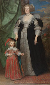 Portrait of Marie Claire de Croy Duchess of Havre and Son 1634 By Van Dyck