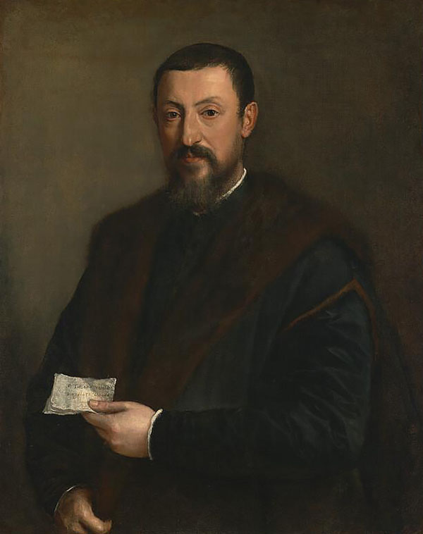 Portrait of a Friend of Titian (Marco Mantova Benavides) c1550 | Oil Painting Reproduction
