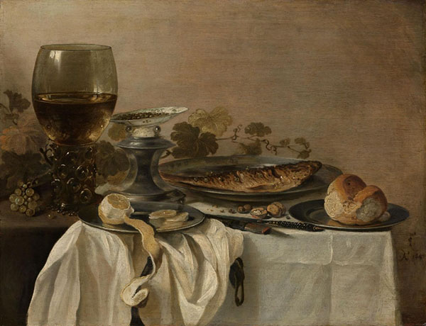 Still Life with a Fish 1647 by Pieter Claesz | Oil Painting Reproduction