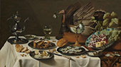 Still Life with Turkey Pie 1627 By Pieter Claesz