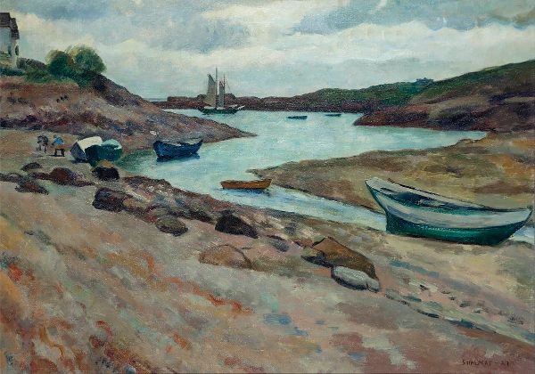 Boat in an Inlet 1927 by Samuel Halpert | Oil Painting Reproduction