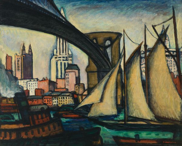 Brooklyn Bridge 1913 by Samuel Halpert | Oil Painting Reproduction