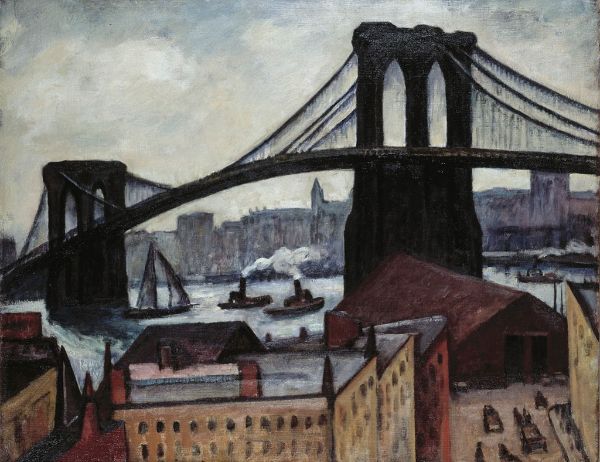 Brooklyn Bridge c1920 by Samuel Halpert | Oil Painting Reproduction