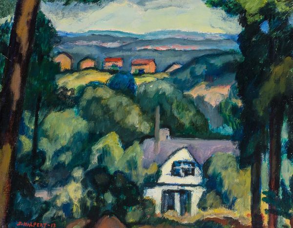 Landscape with House 1913 by Samuel Halpert | Oil Painting Reproduction
