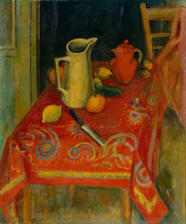 The Red Tablecloth 1915 by Samuel Halpert | Oil Painting Reproduction