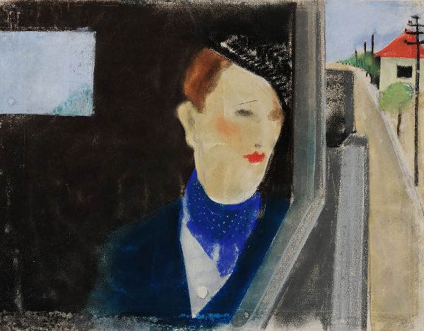 Lady in a Car by Friedl Dicker-Brandeis | Oil Painting Reproduction