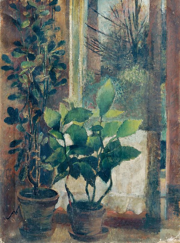 Window with Flowers by Friedl Dicker-Brandeis | Oil Painting Reproduction