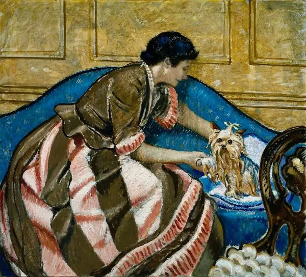 Mrs Bartlett with a Dog 1931 By Frederic Clay Bartlett