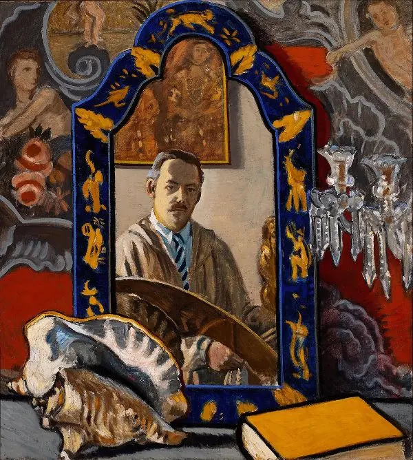 Self Portrait in Mirror By Frederic Clay Bartlett