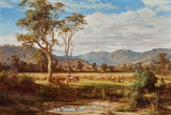 Bacchus Marsh Pasture 1876 by Louis Buvelot | Oil Painting Reproduction