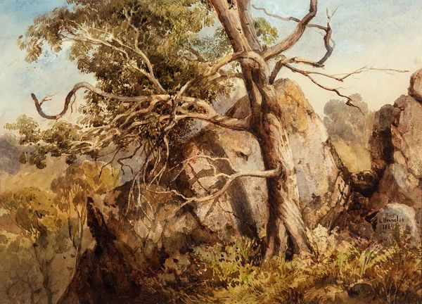 Hanging Rock 1869 by Louis Buvelot | Oil Painting Reproduction