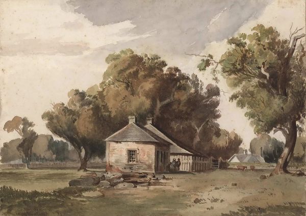 Old Houses in Richmond Paddock C1870 | Oil Painting Reproduction