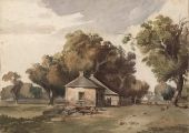 Old Houses in Richmond Paddock C1870 By Louis Buvelot