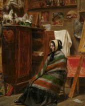 Model on a Cluttered Studio By William Powell Frith