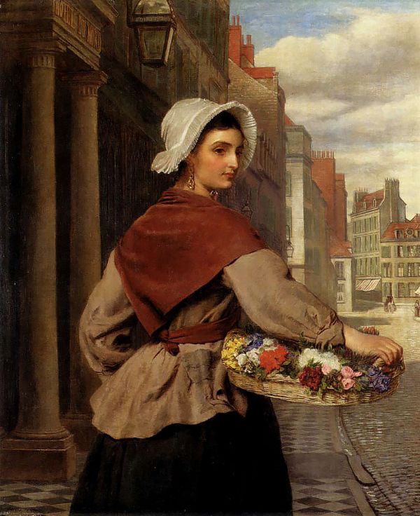 The Flower Seller by William Powell Frith | Oil Painting Reproduction
