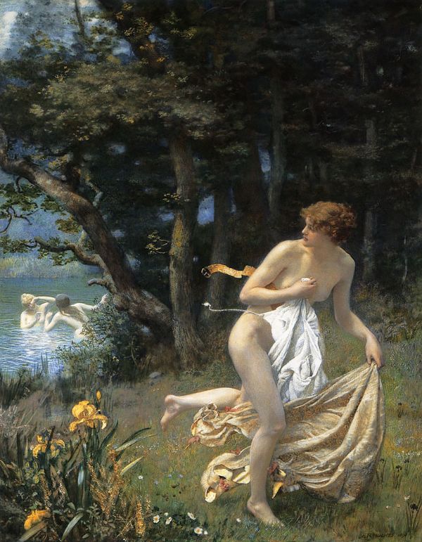 Diana's Maidens 1898 by Edward Robert Hughes | Oil Painting Reproduction