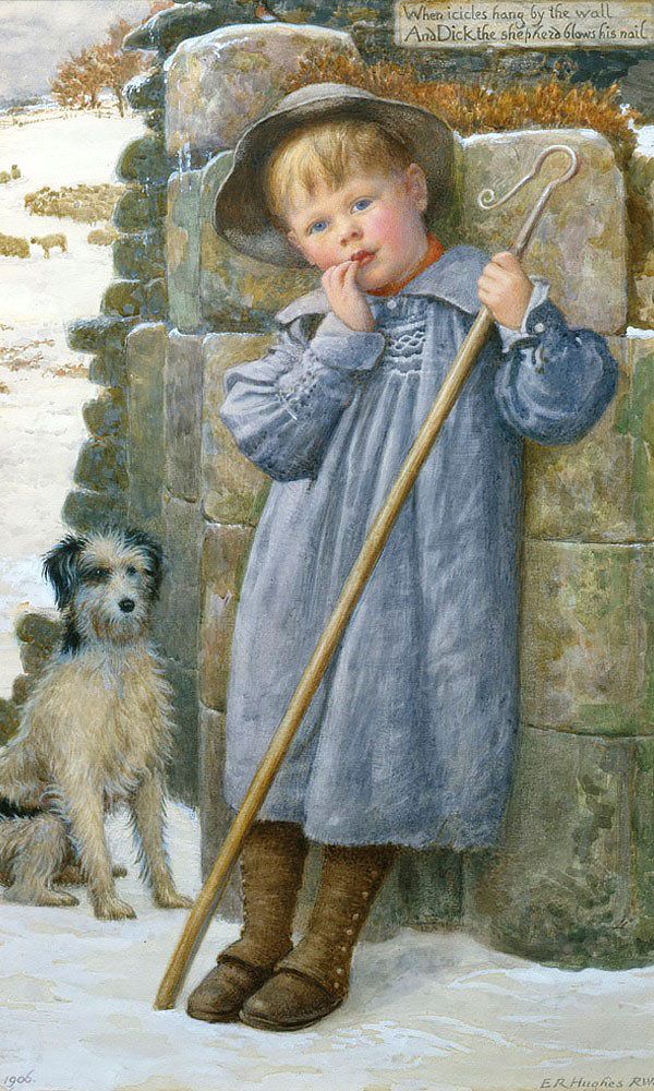 Dick the Shepherd 1906 by Edward Robert Hughes | Oil Painting Reproduction