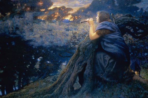 Fantasy in Twilight by Edward Robert Hughes | Oil Painting Reproduction