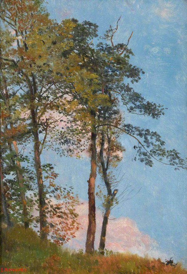 Landsape with Trees by Edward Robert Hughes | Oil Painting Reproduction