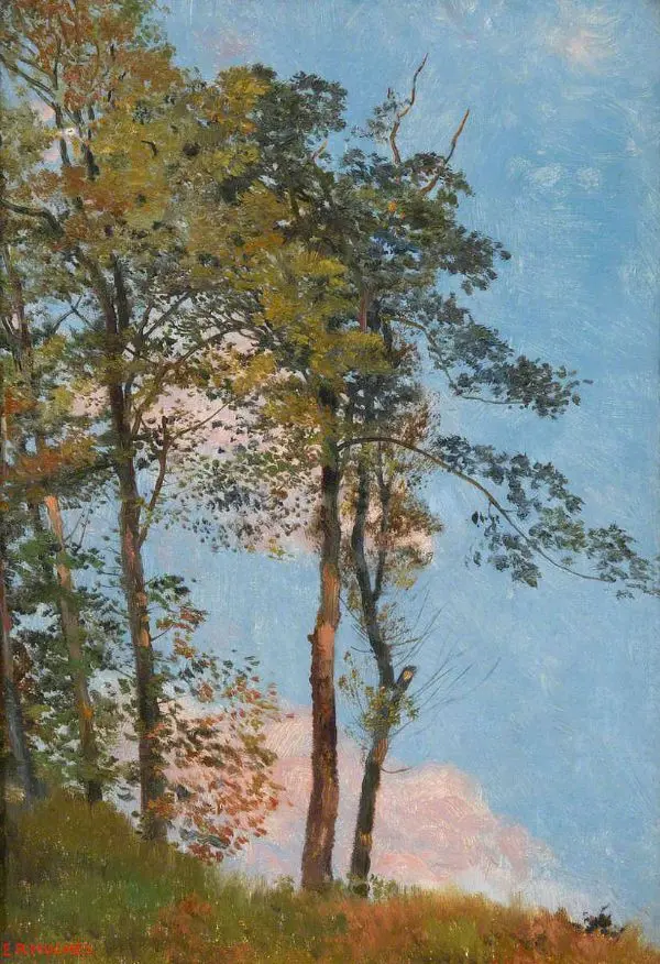 Landsape with Trees By Edward Robert Hughes
