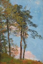 Landsape with Trees By Edward Robert Hughes