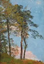 Landsape with Trees By Edward Robert Hughes