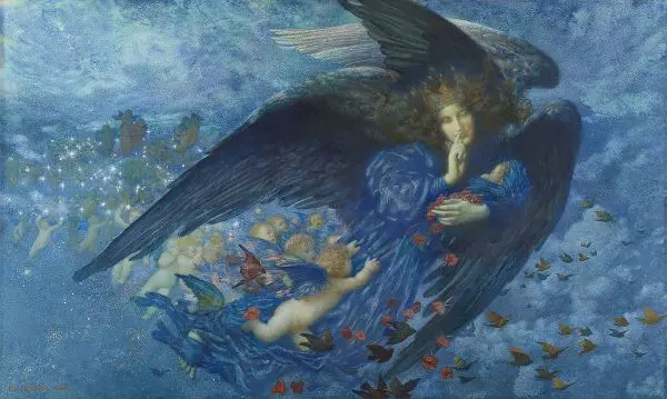 Night with her Train of Stars 1912 By Edward Robert Hughes