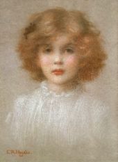 Portrait of a Young Girl By Edward Robert Hughes