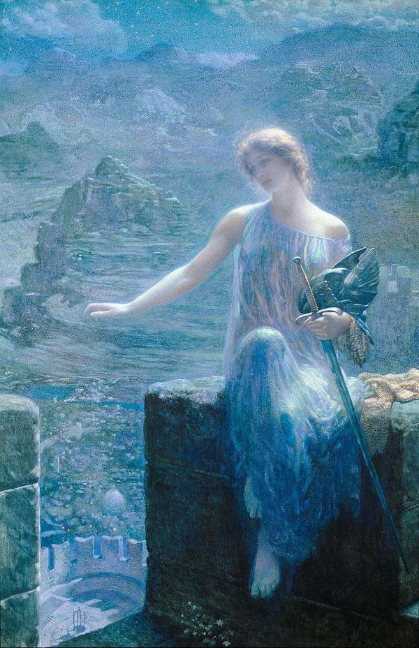 The Valkyrie's Vigil by Edward Robert Hughes | Oil Painting Reproduction