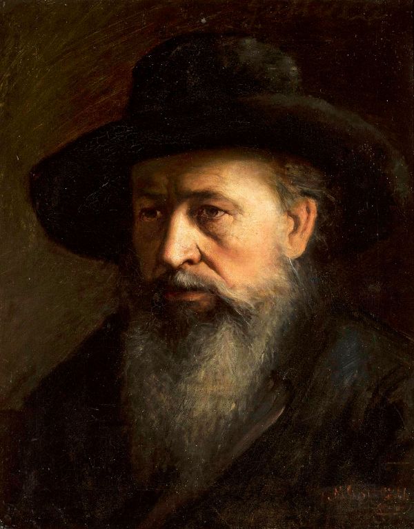Portrait of a Rabbi by Maurycy Gottlieb | Oil Painting Reproduction