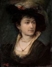 Portrait of Artist's Sister By Maurycy Gottlieb