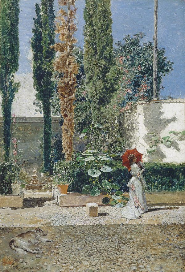 Garden at the Fortuny House by Maria Fortuny | Oil Painting Reproduction