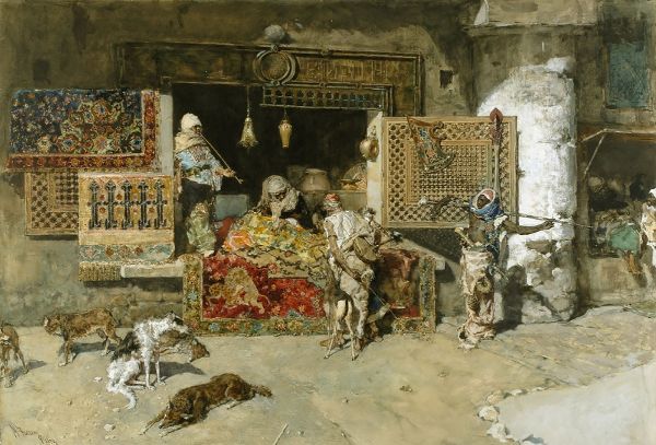 The Carpet Seller by Maria Fortuny | Oil Painting Reproduction