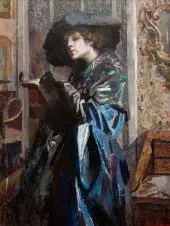 Dama col Cappello 1928 By Giuseppe Amisani