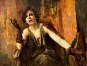 Female Portrait By Giuseppe Amisani