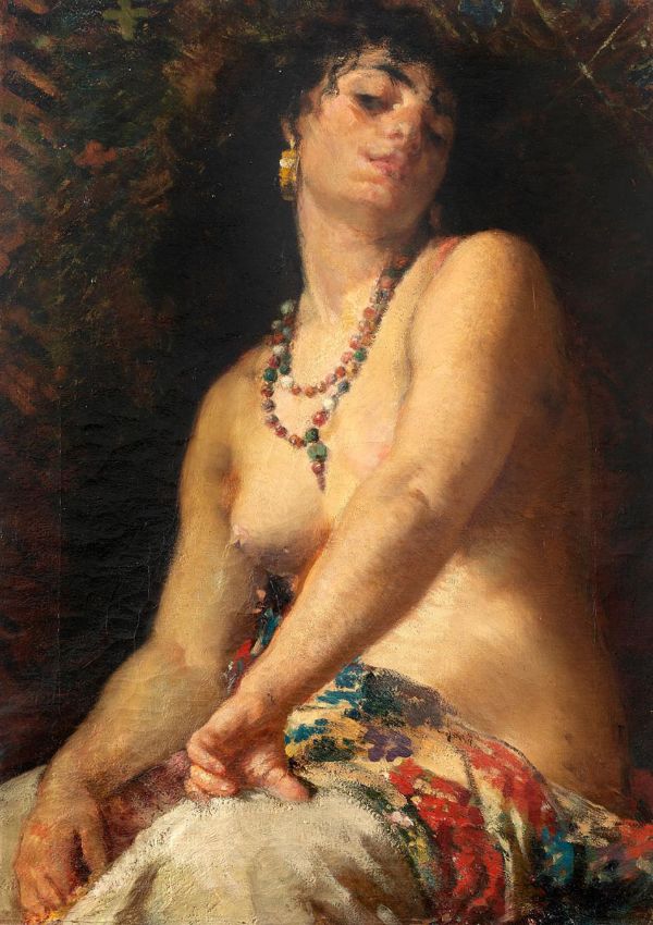 La Modella 1 by Giuseppe Amisani | Oil Painting Reproduction