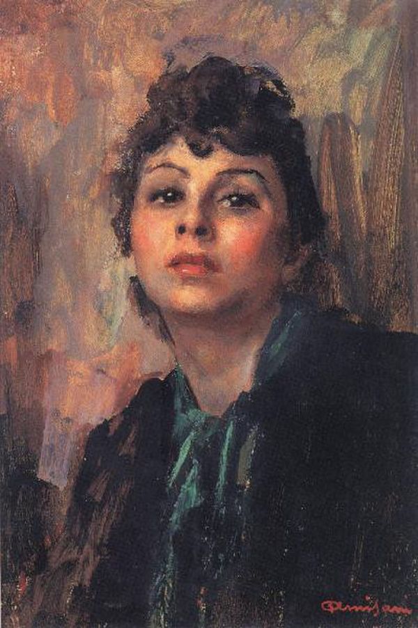 La Modella 1910 by Giuseppe Amisani | Oil Painting Reproduction