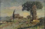 Landscape with Farmhouse By Giuseppe Amisani