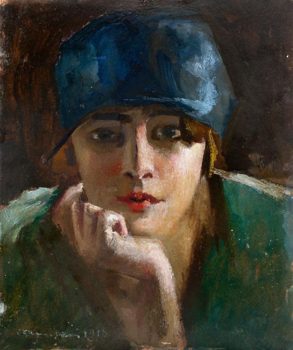 La Ragazza 1916 by Giuseppe Amisani | Oil Painting Reproduction