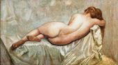 Naked Woman Lying By Giuseppe Amisani