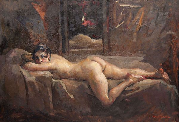 Nudo 1925 by Giuseppe Amisani | Oil Painting Reproduction