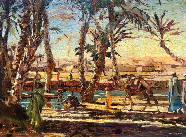 Orientalist Landscape by Giuseppe Amisani | Oil Painting Reproduction