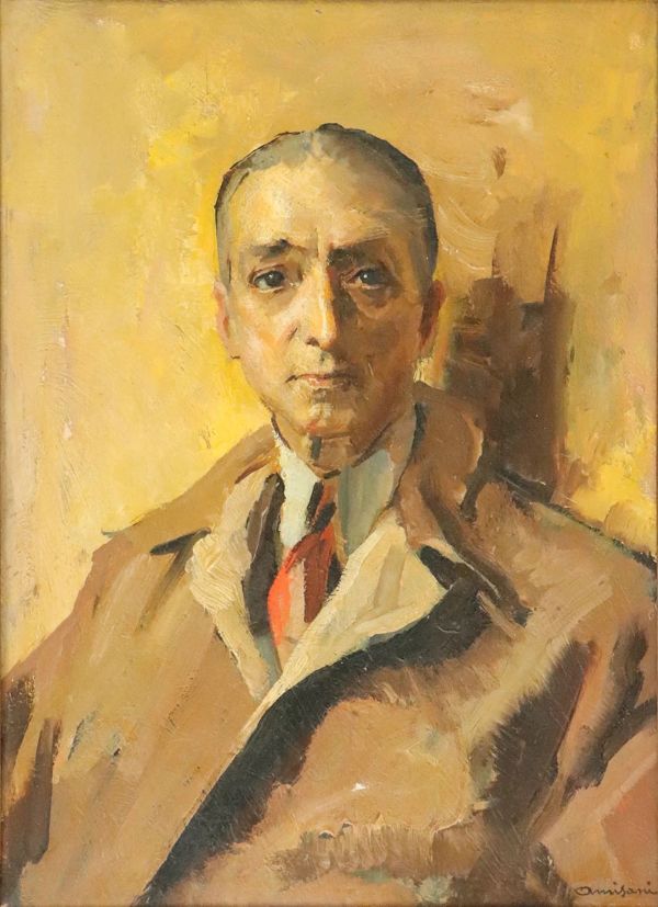 Portrait de Luigi Barzini by Giuseppe Amisani | Oil Painting Reproduction
